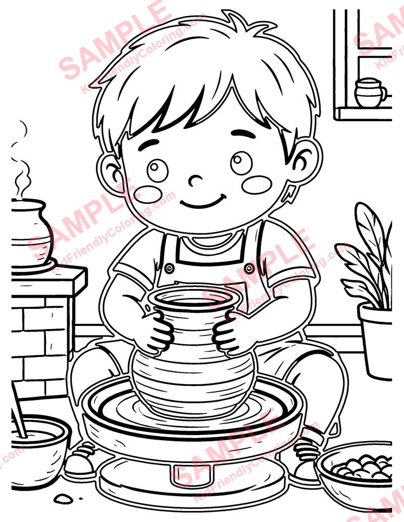 Pottery Wheel coloring page preview