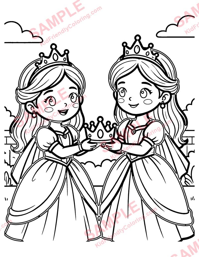 Princess Coronation coloring page preview