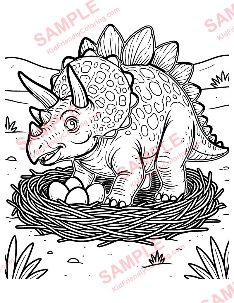 Protoceratops coloring page preview