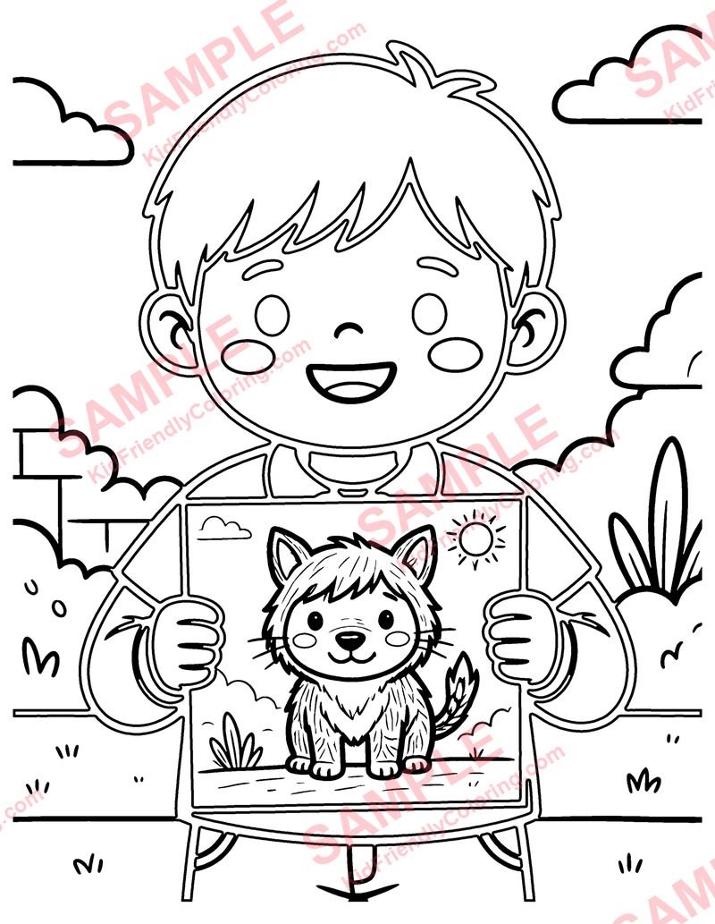Proud Face coloring page preview