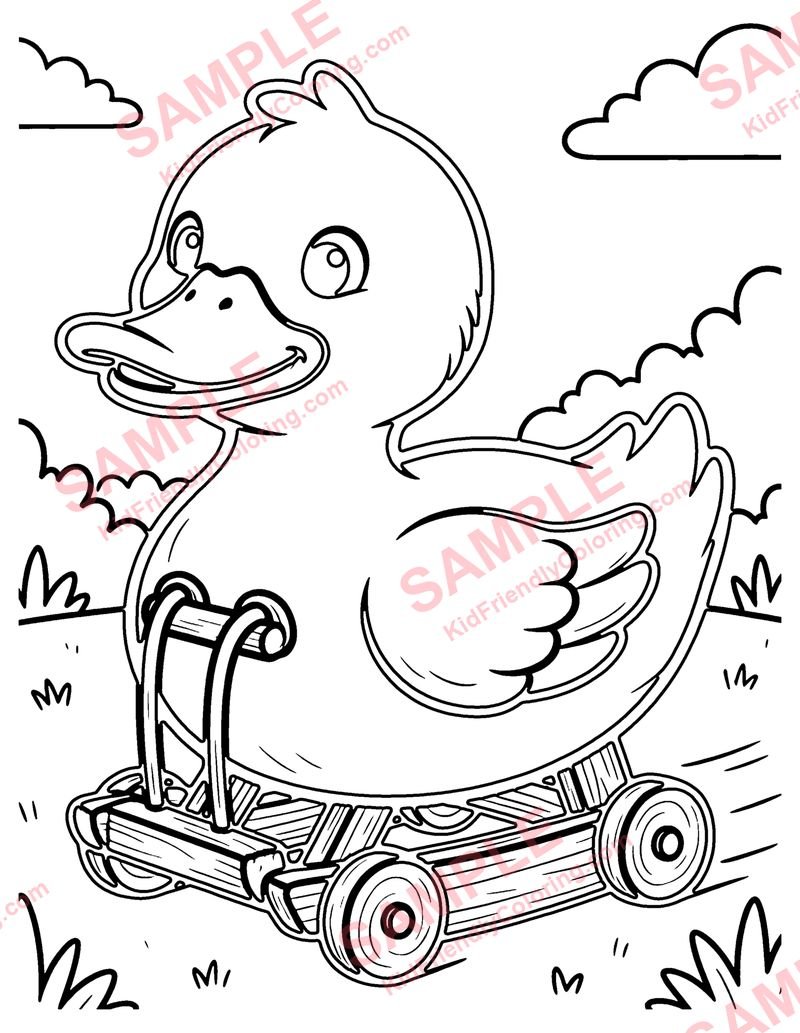 Pull Toy Duck coloring page preview