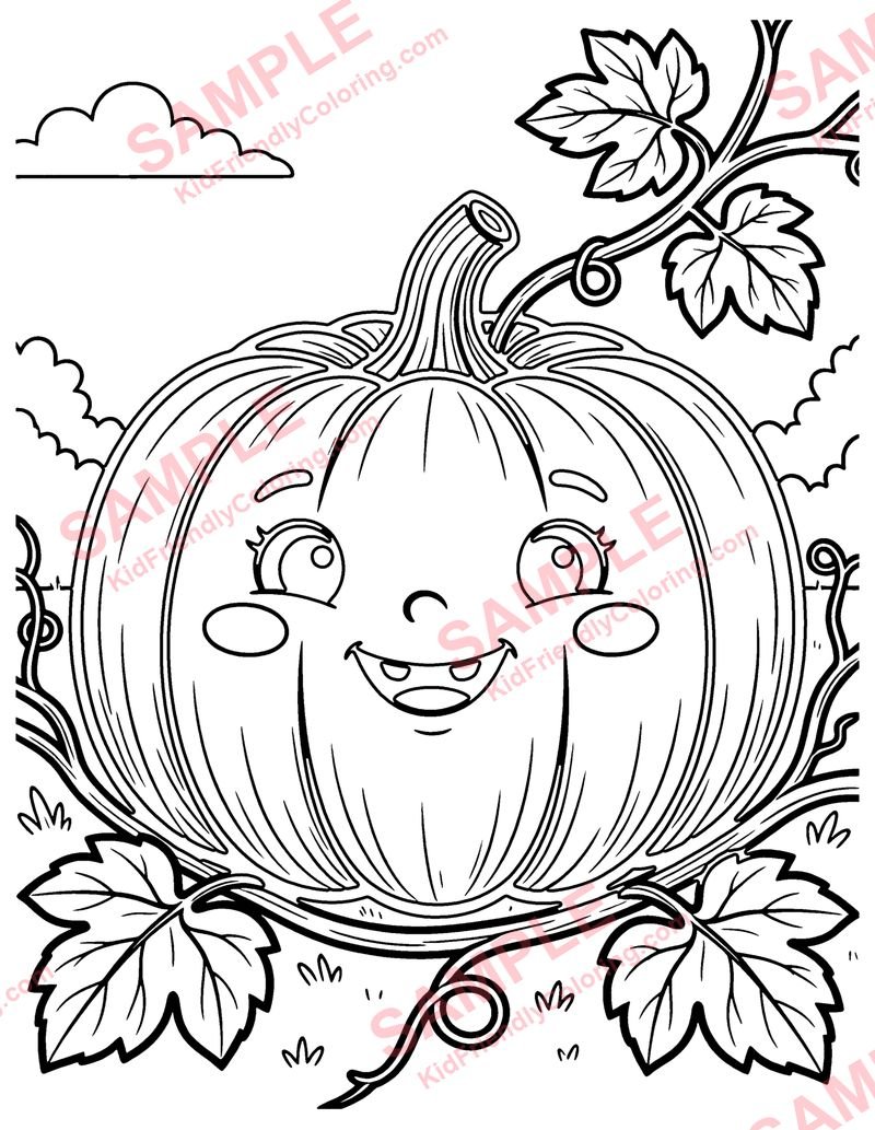 Pumpkin Patch Vine coloring page preview