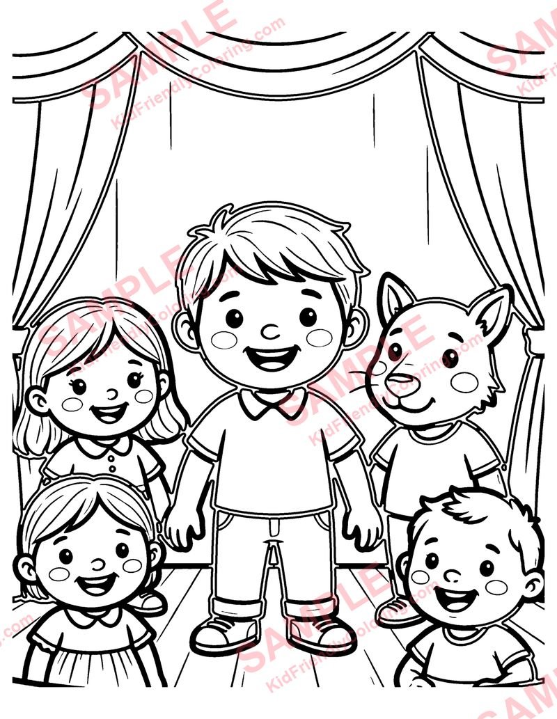 Puppet Show coloring page preview