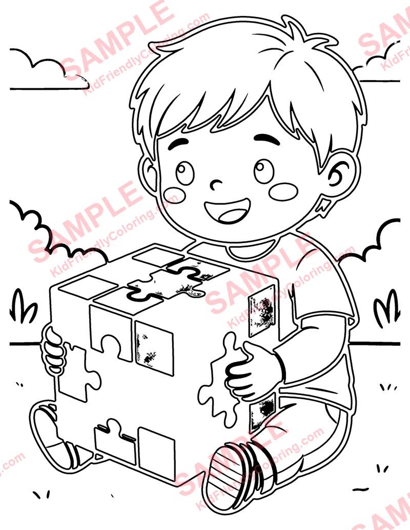 Puzzle Cube coloring page preview