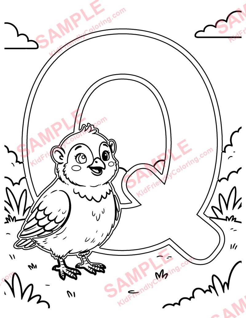 Q Is for Quail coloring page preview