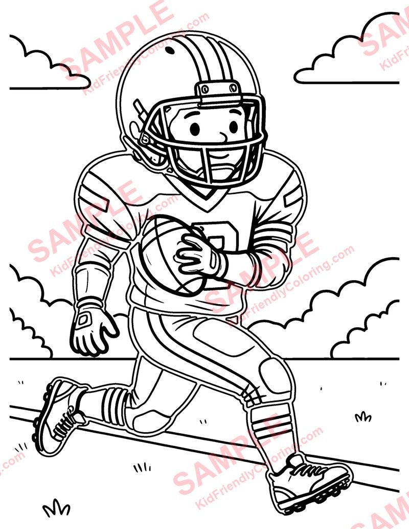 Quarterback Throw coloring page preview