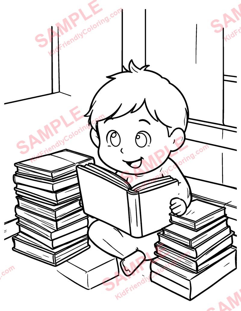 Reading Corner coloring page preview