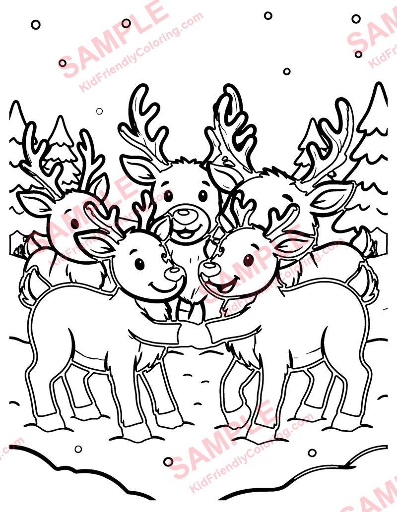 Reindeer Games coloring page preview