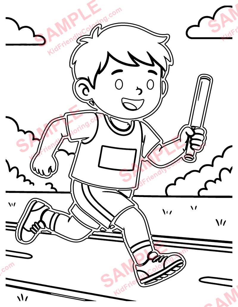 Relay Baton coloring page preview