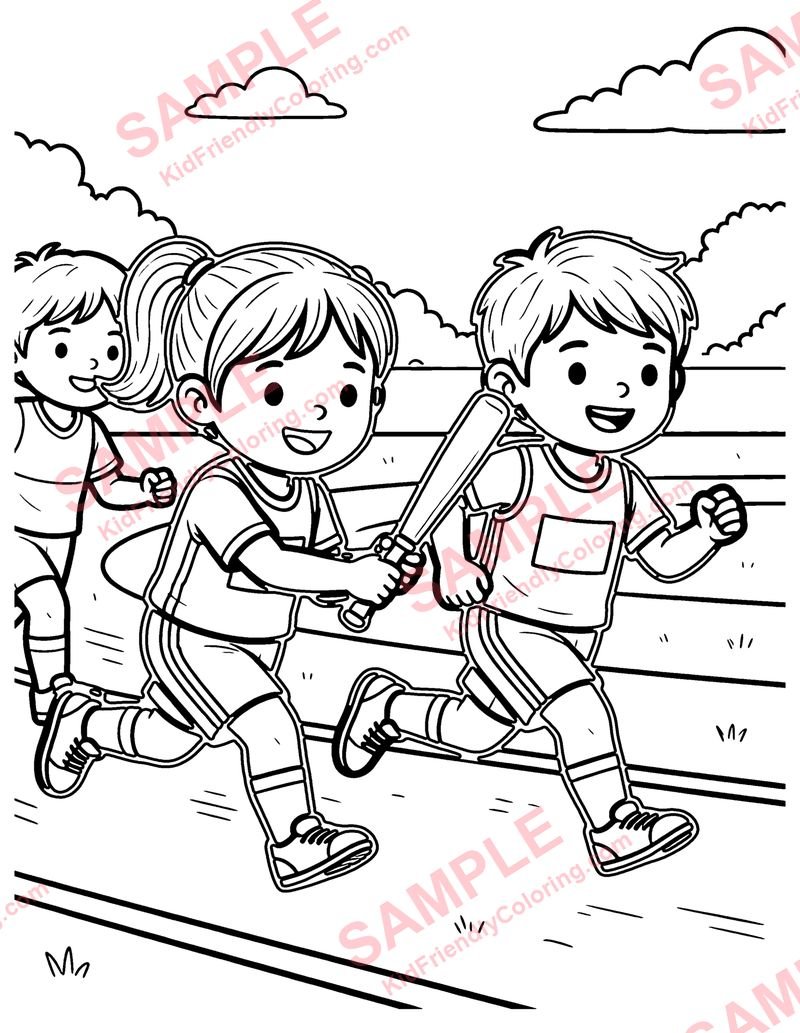 Relay Race coloring page preview