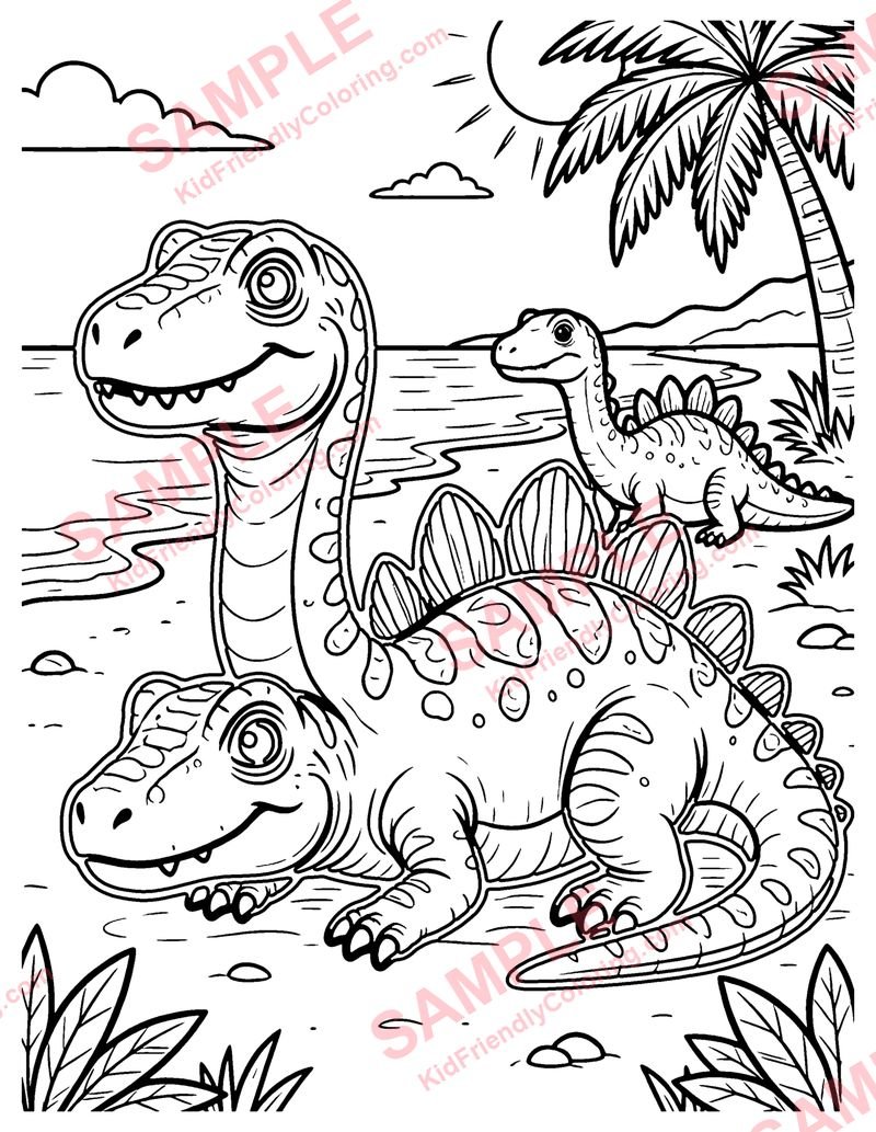 Reptile Beach coloring page preview