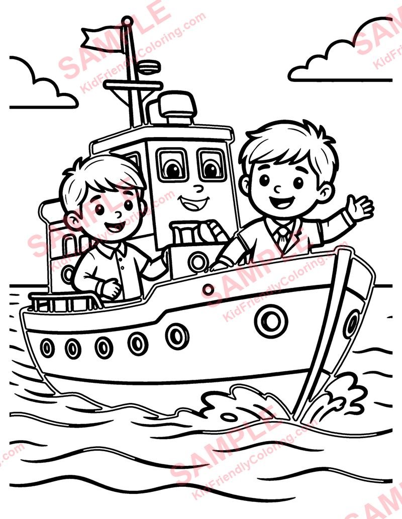 Research Ship coloring page preview