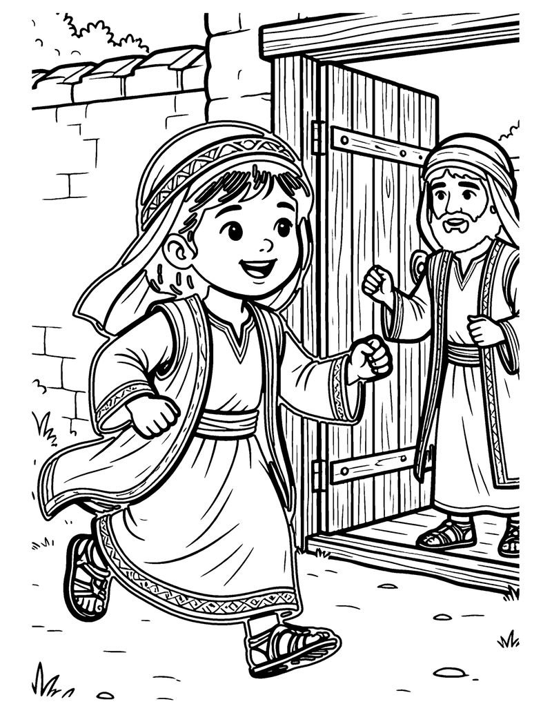 Rhoda Hears a Knock coloring page preview