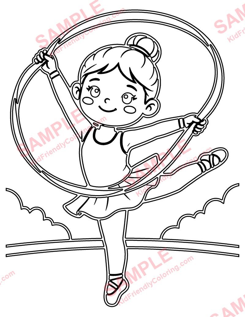 Ribbon Dance coloring page preview