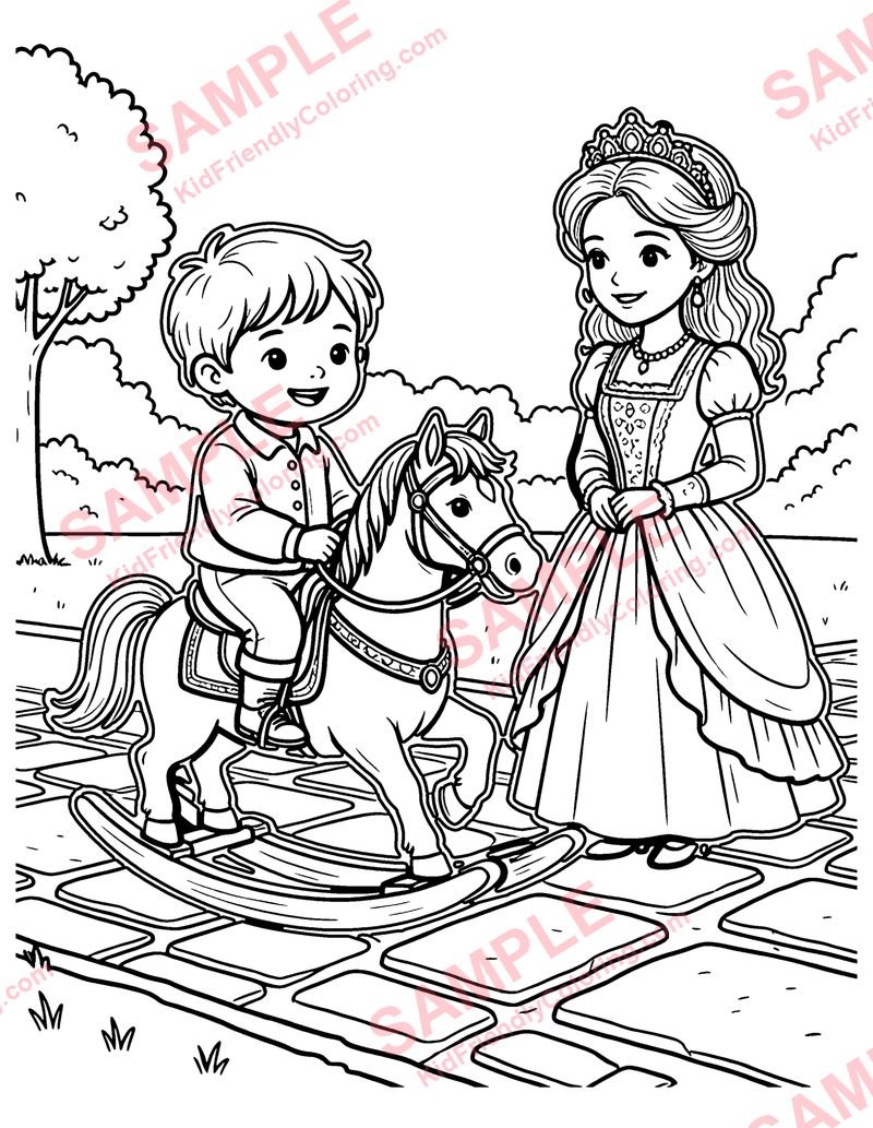 Ride a Cock-Horse coloring page preview