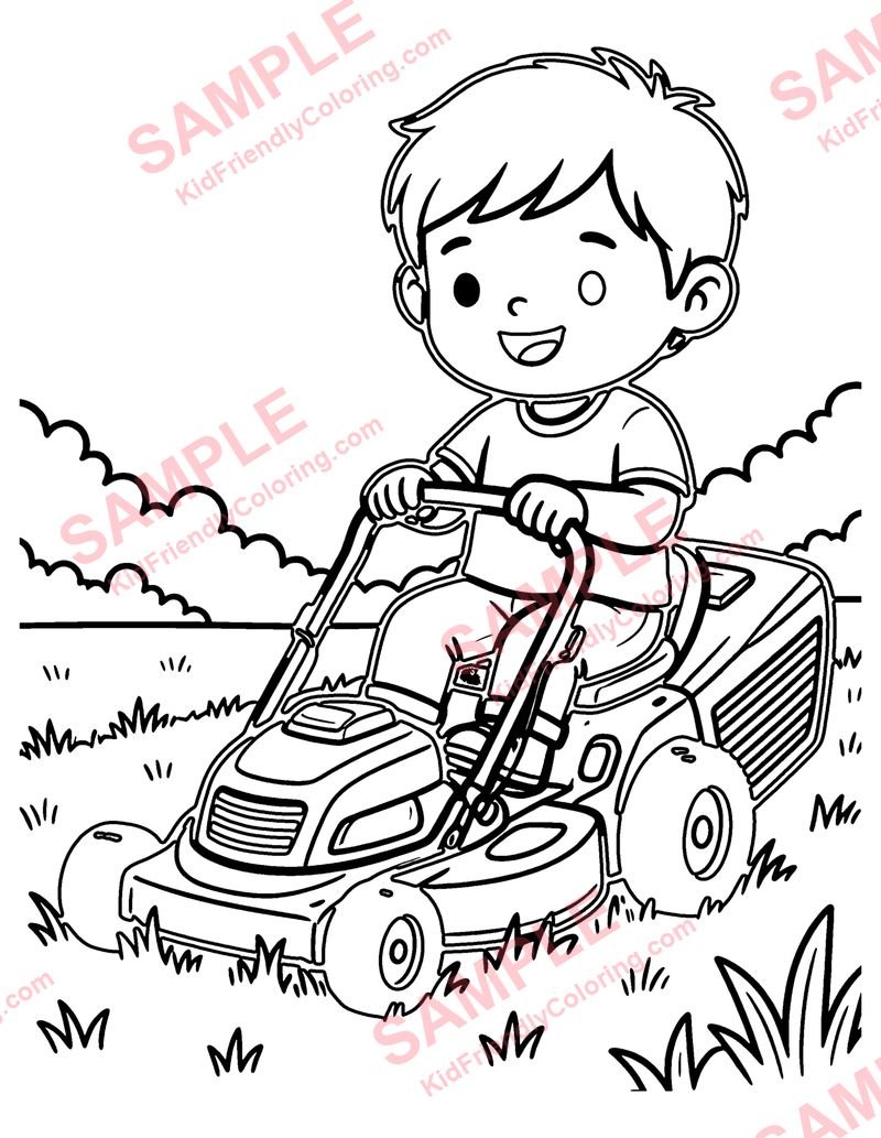 Ride-On Mower coloring page preview