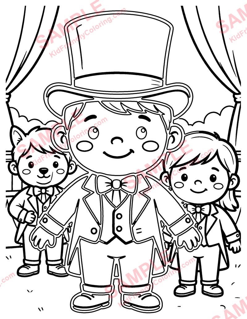 Ringmaster coloring page preview