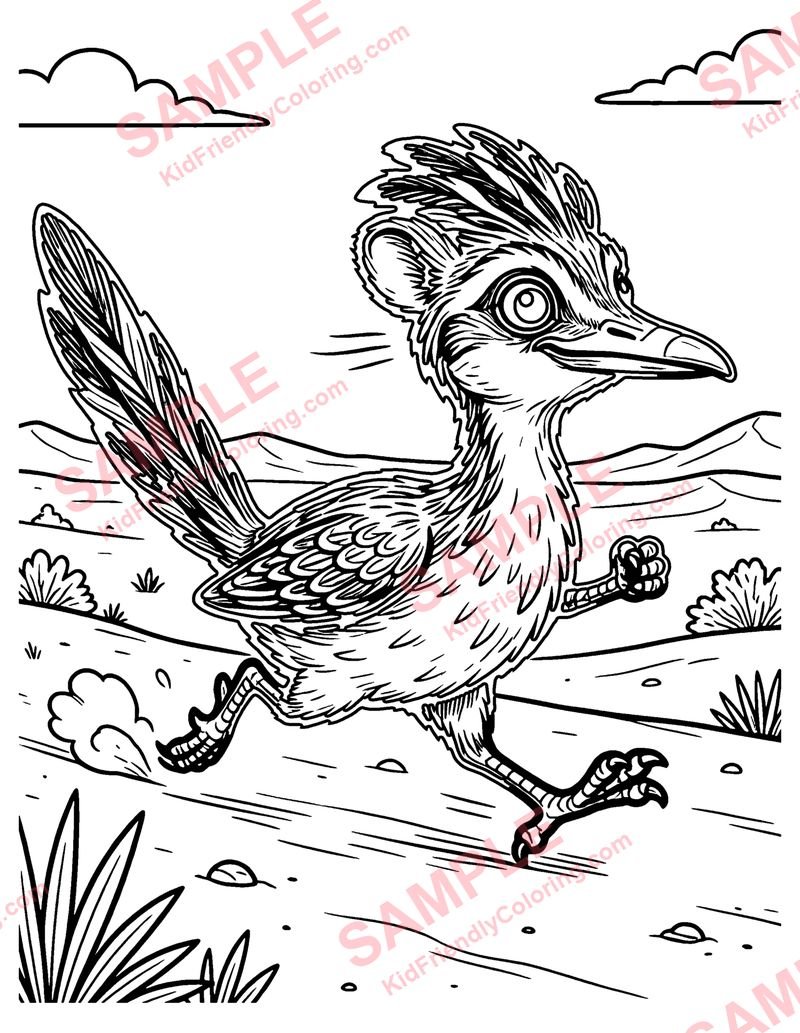 Roadrunner coloring page preview