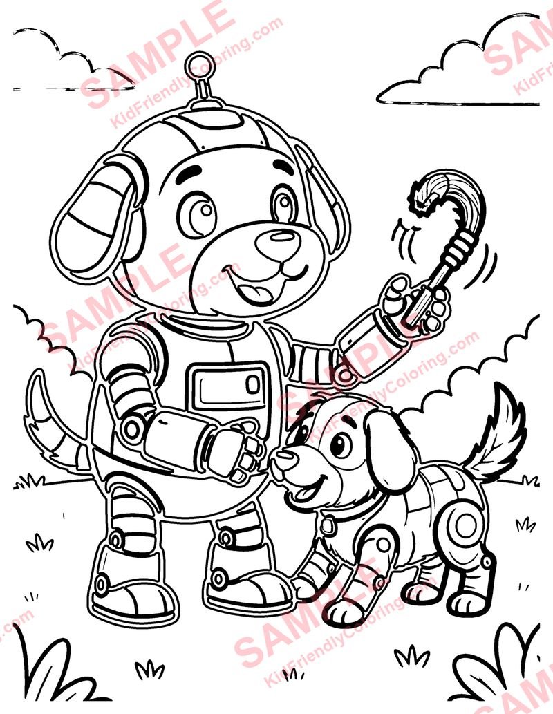 Robot Dog coloring page preview