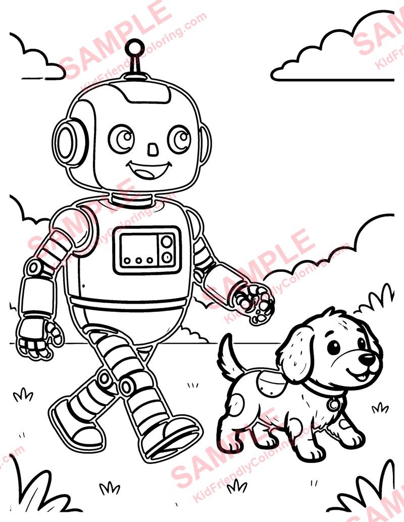 Robot Pet coloring page preview