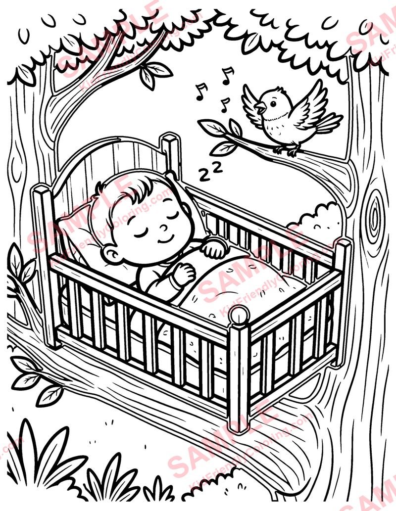 Rock-a-Bye Baby coloring page preview