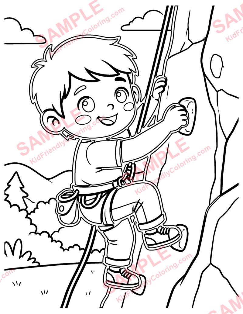 Rock Climbing coloring page preview