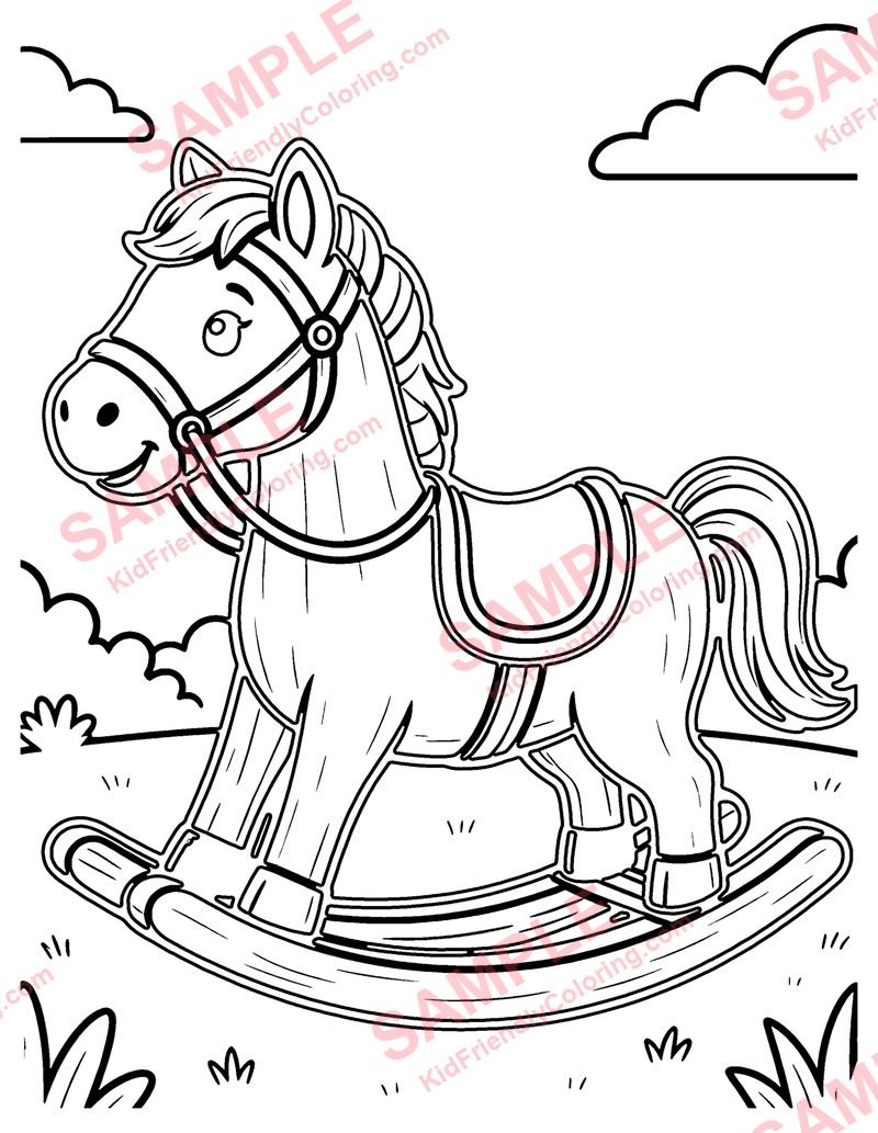 Rocking Horse coloring page preview