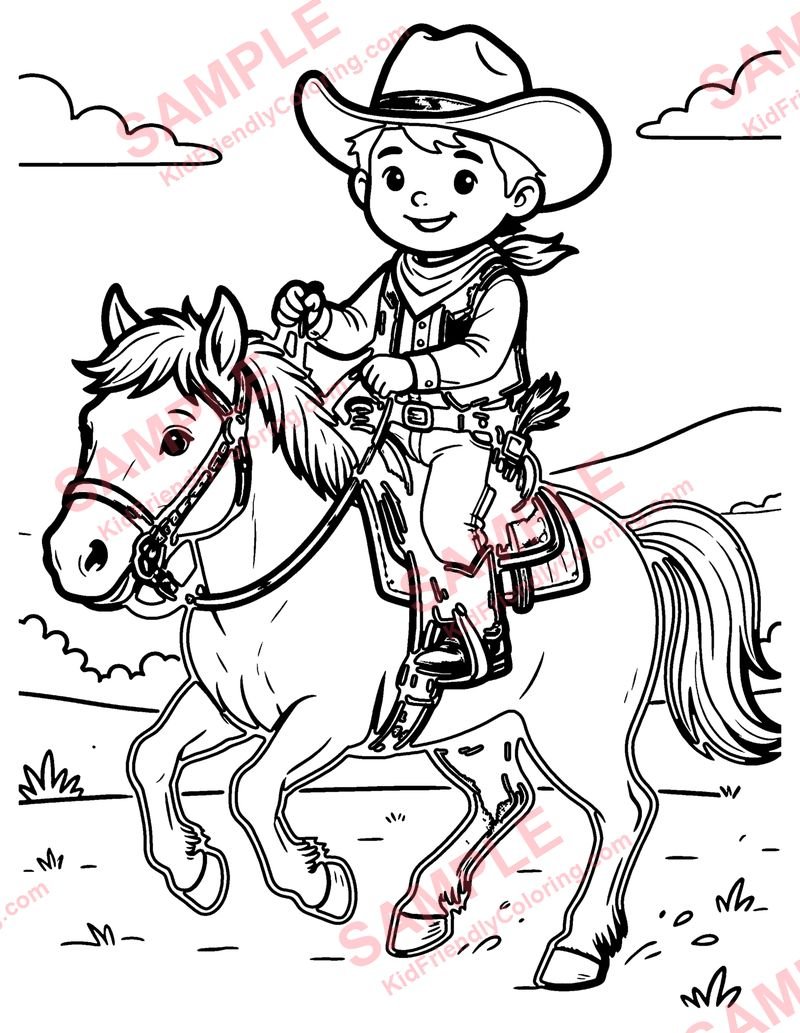 Rodeo coloring page preview
