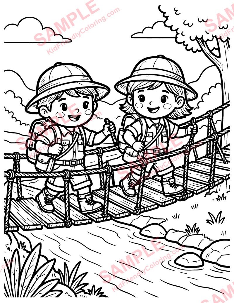 Rope Bridge coloring page preview