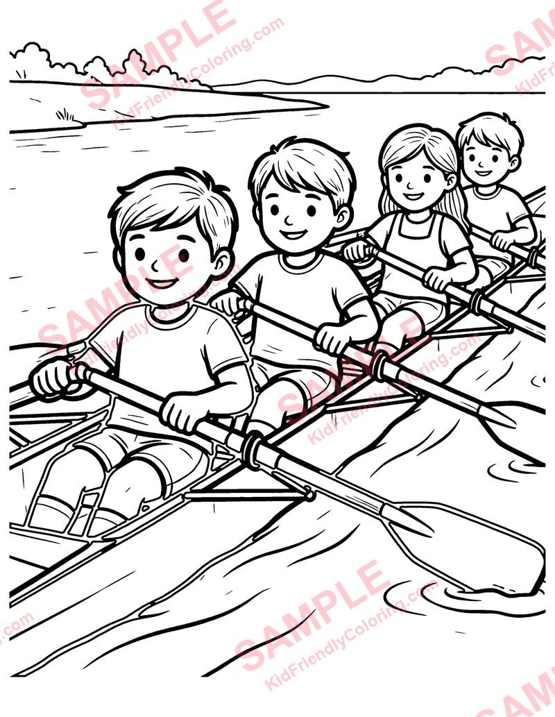 Rowing Team coloring page preview