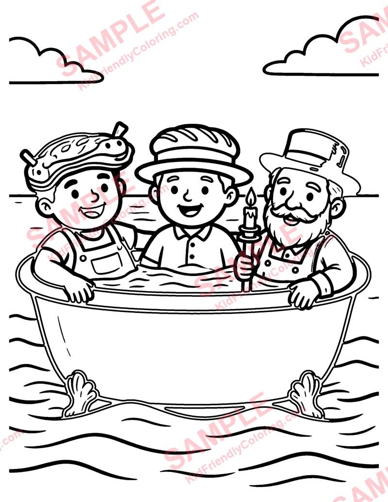 Rub-a-Dub-Dub coloring page preview
