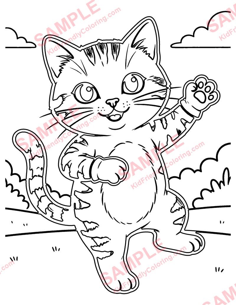 Rubber Hose Cat coloring page preview