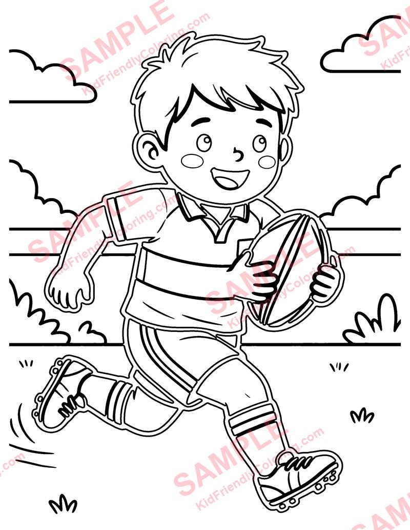 Rugby Run coloring page preview