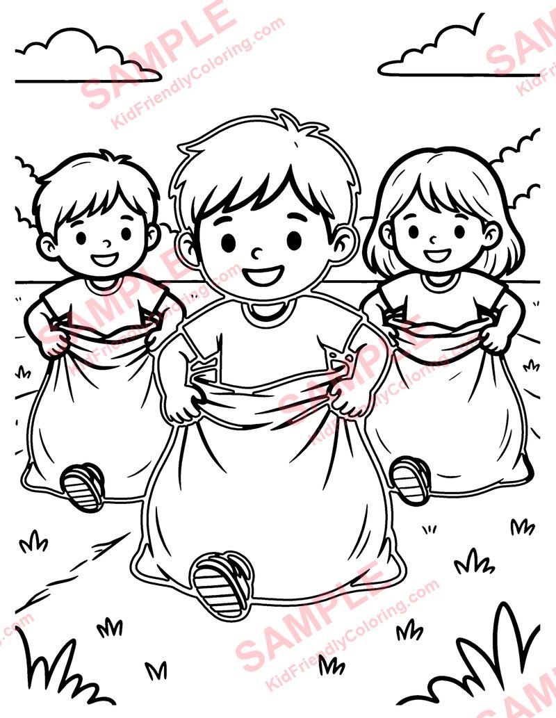Sack Race coloring page preview
