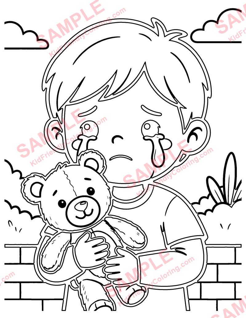 Sad Face coloring page preview