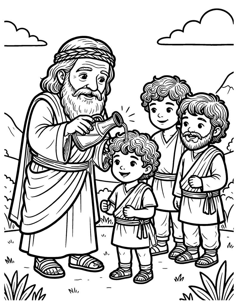 Samuel Anoints David coloring page preview
