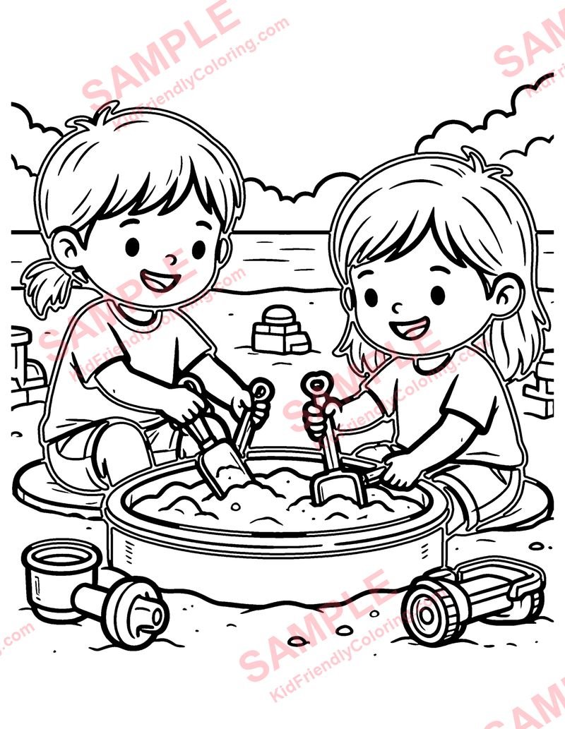 Sandbox coloring page preview