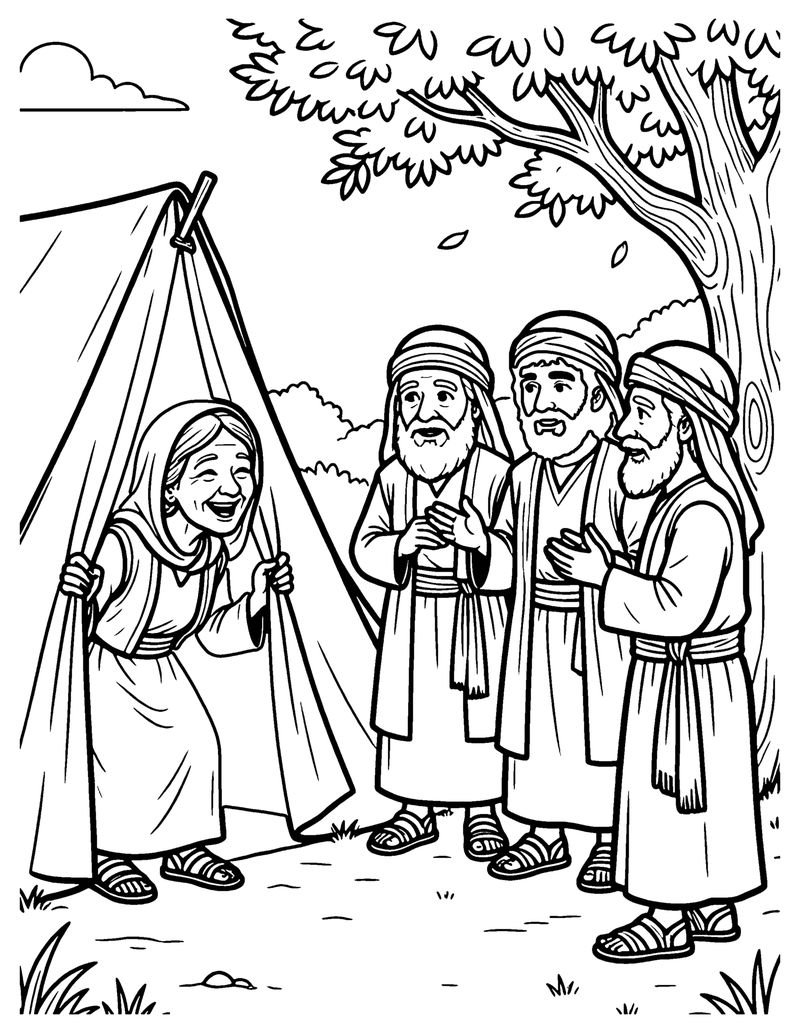 Sarah Laughs coloring page preview