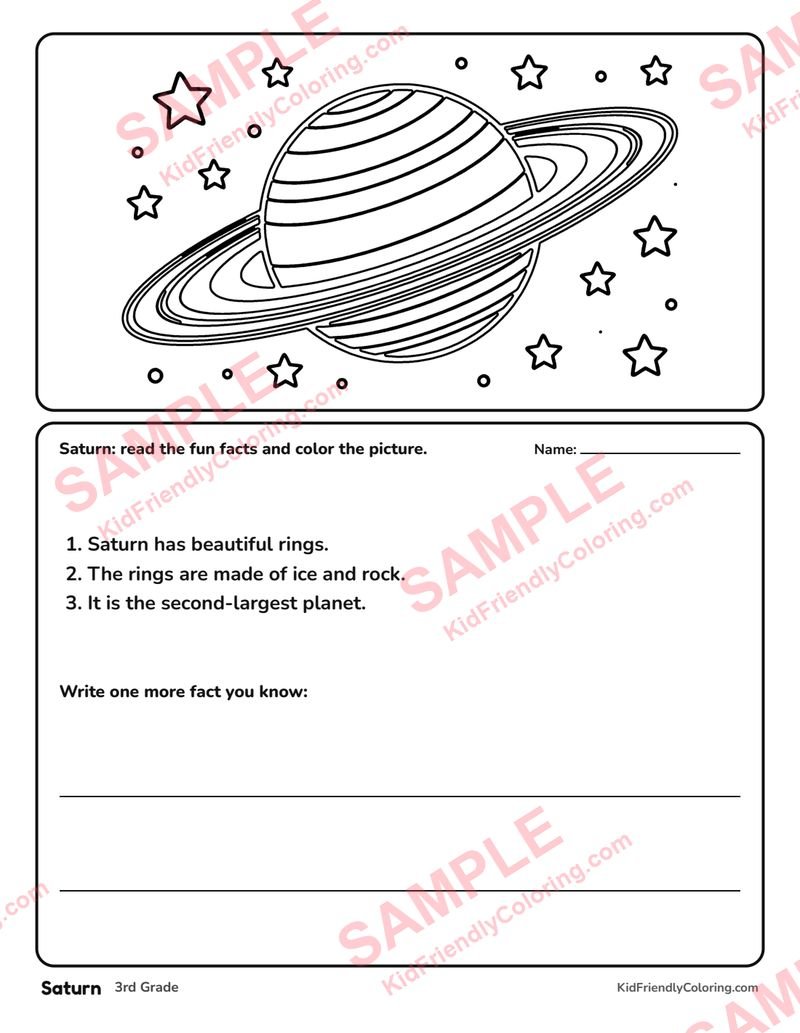 Saturn coloring page preview