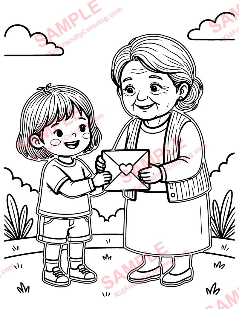 Saying Thank You coloring page preview