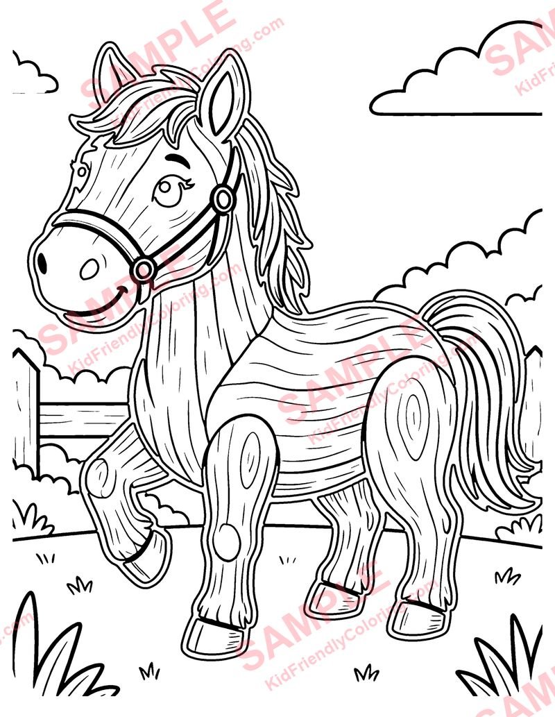Scandinavian Horse coloring page preview