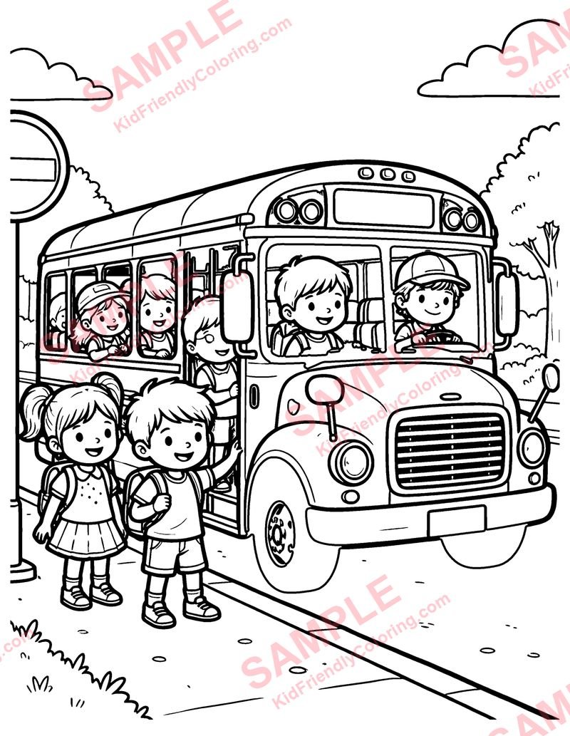 School Bus coloring page preview