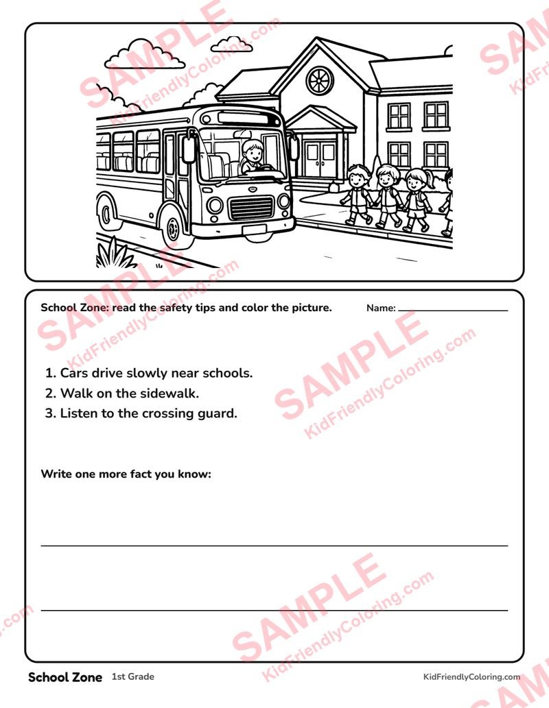 School Zone coloring page preview