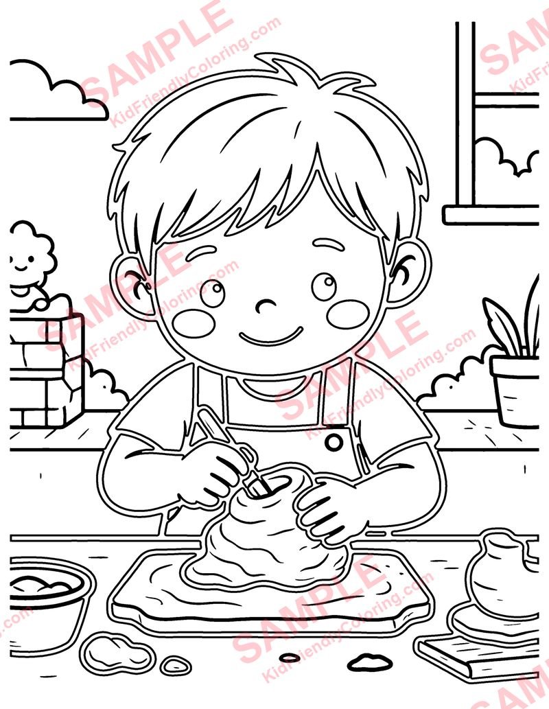 Sculpture coloring page preview