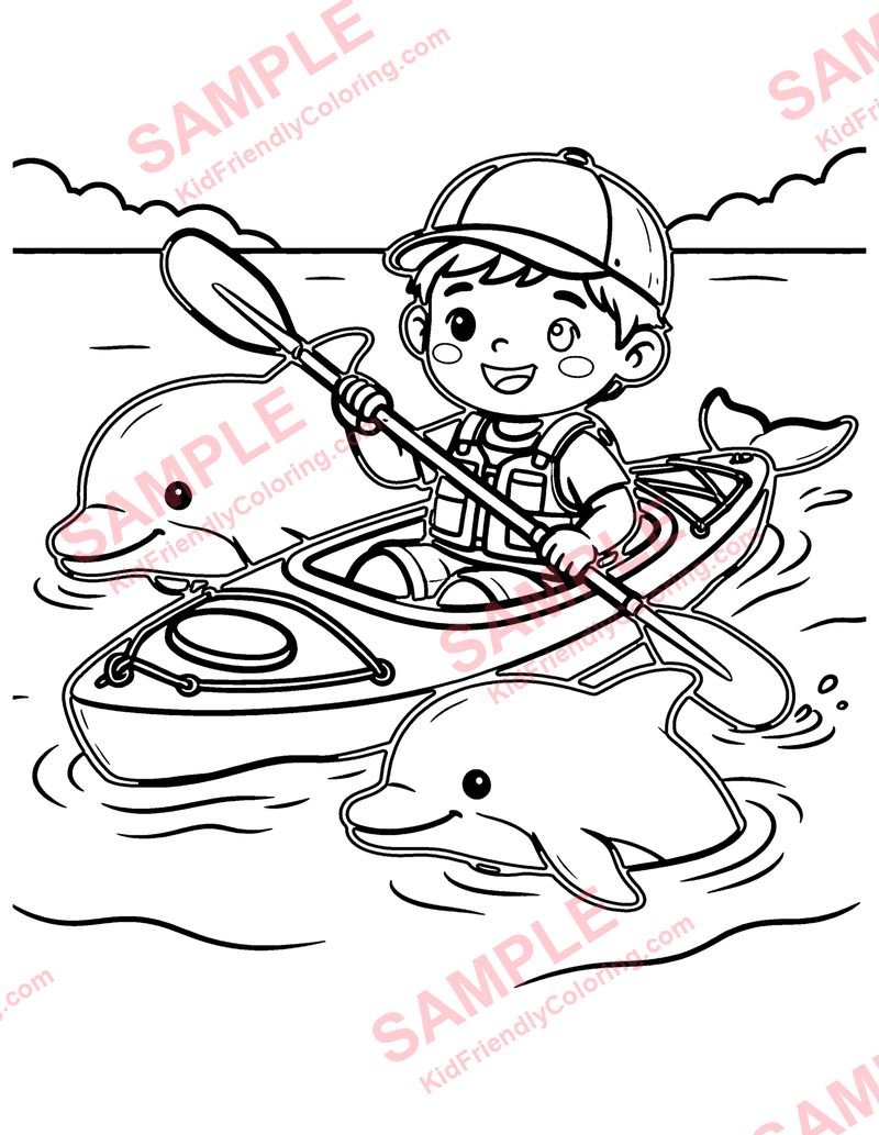 Sea Kayak coloring page preview