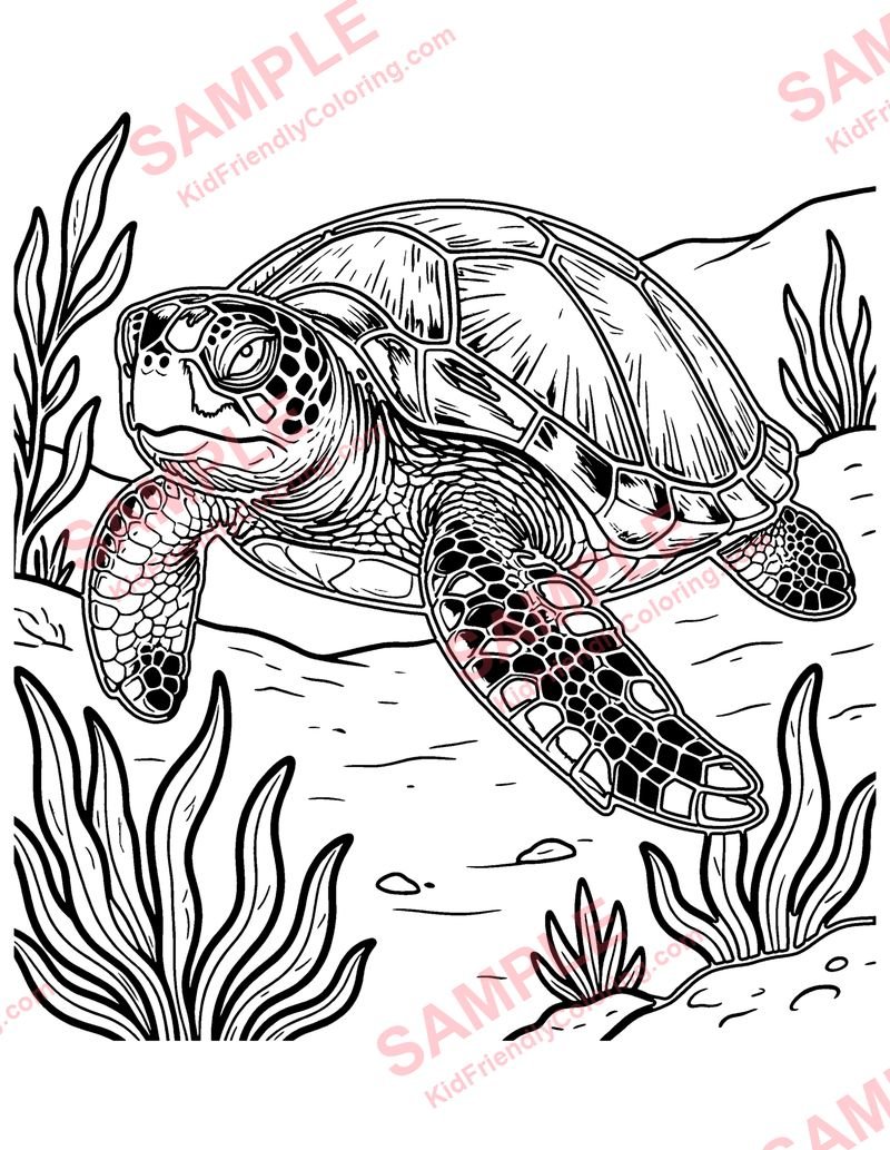 Sea Turtle Ancestor coloring page preview
