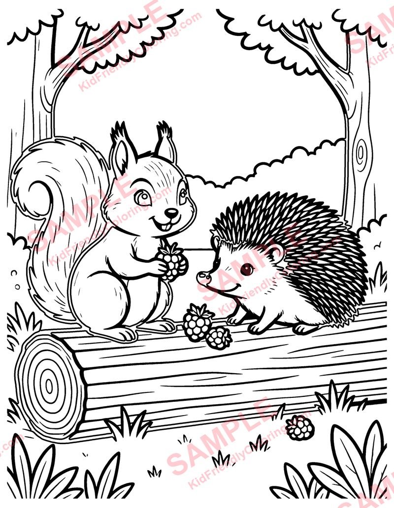 Sharing a Snack coloring page preview