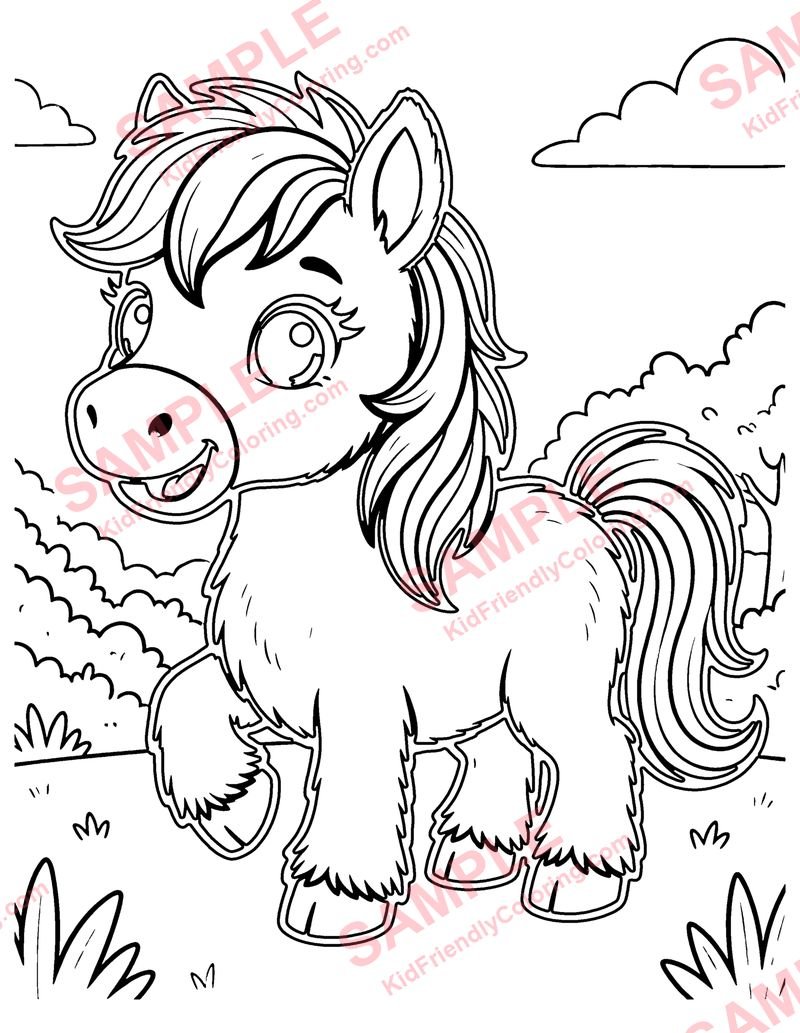 Shetland Pony coloring page preview