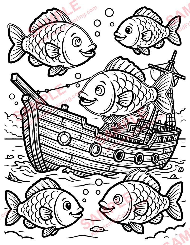 Shipwreck coloring page preview