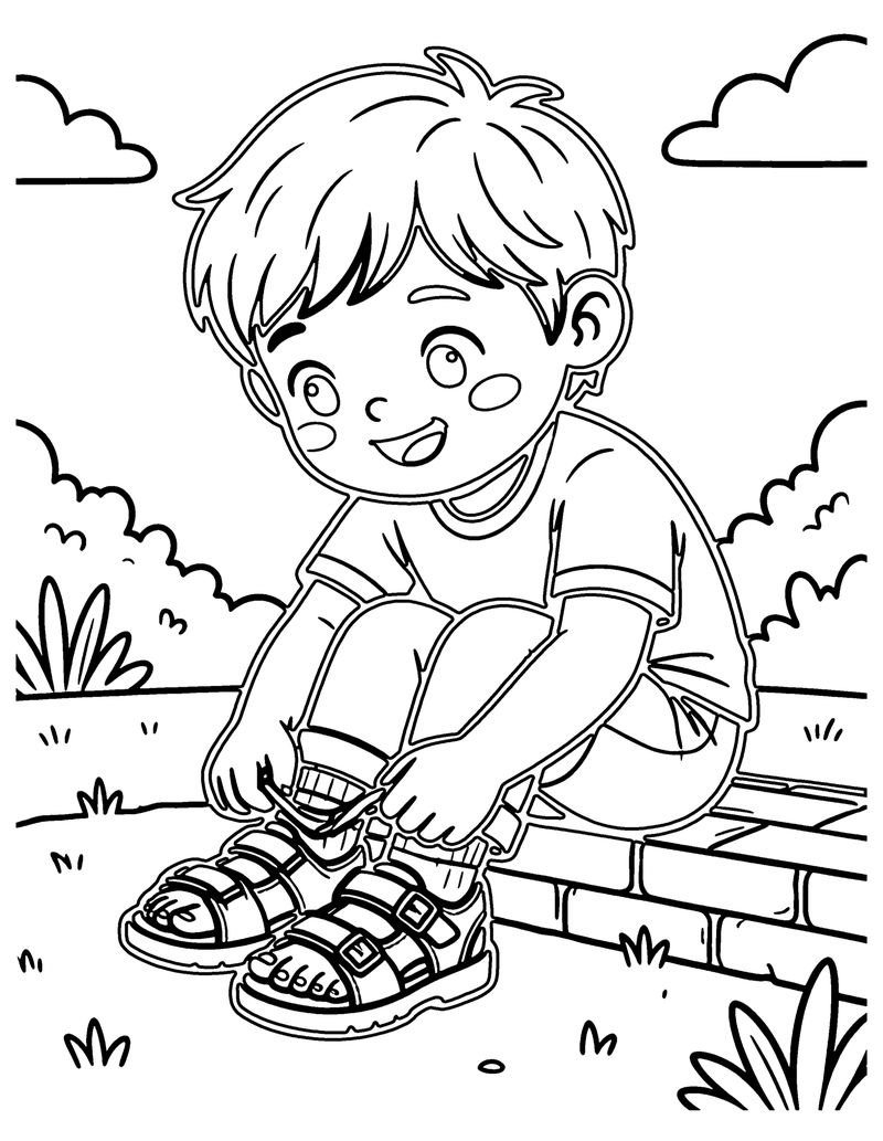 Shoes of Peace coloring page preview